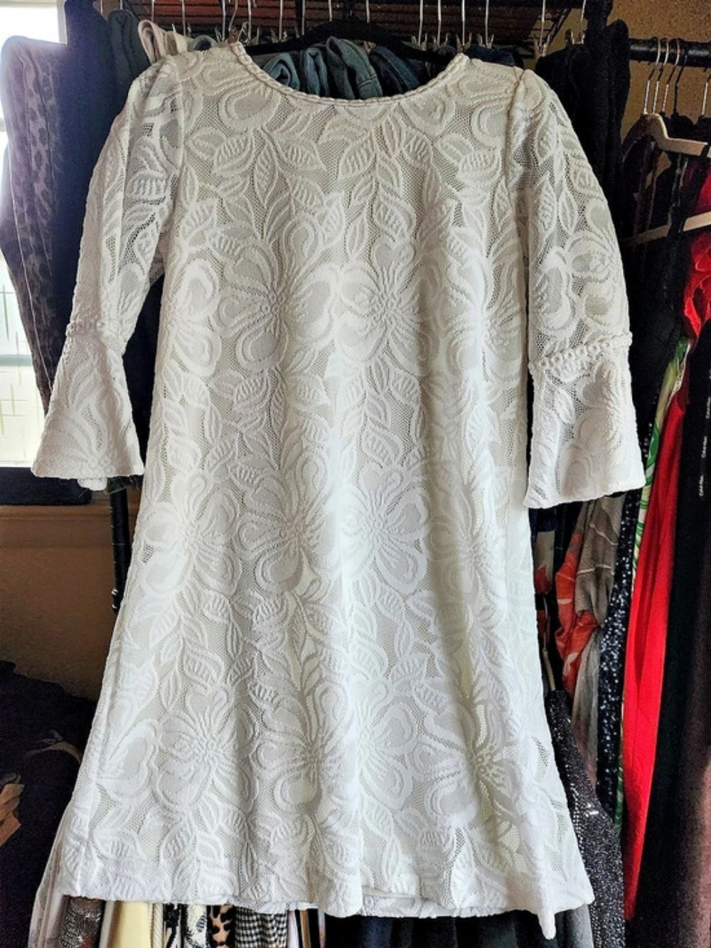 Lilly Pulitzer Floral Lace Dress in White Size Medium